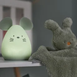 nachtlampje muis van siliconen groen 11 cm