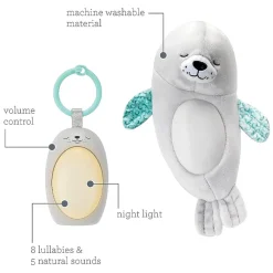 Nachtlampje pluche zeehond - 3 in 1 Sounds and Lights Soothing Pal