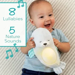 Nachtlampje pluche zeehond - 3 in 1 Sounds and Lights Soothing Pal
