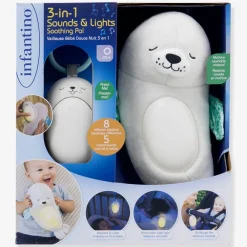 Nachtlampje pluche zeehond - 3 in 1 Sounds and Lights Soothing Pal