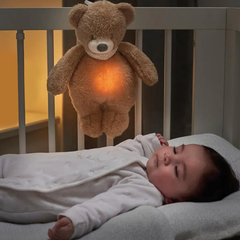 Nachtlamp Knuffel Sleepy - Beer - Karamel - 19 cm