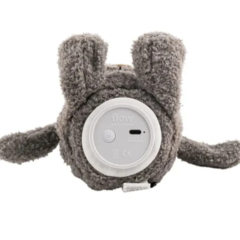Nachtlamp - lichtgevende knuffel - Lou de beer -Grijs - oplaadbaar - 3 kleuren