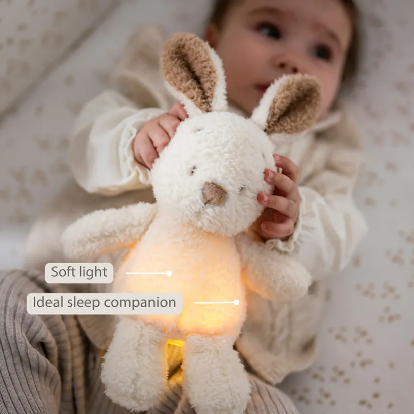 Nachtlamp mini knuffel konijntje 25cm Tedyy Bouclette Ecru