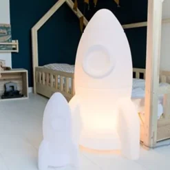 Nachtlamp - raket Apollo - Medium - oplaadbaar - Wit