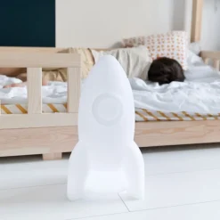Nachtlamp - raket Apollo - Medium - oplaadbaar - Wit