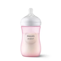 Natural Response fles 260 ml roze met anti-koliek speen en ergonomische grip