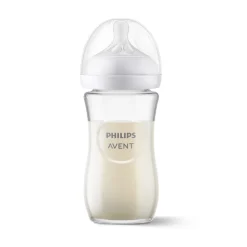 Natural Response glazen zuigfles 240 ml met anti-koliek speen en ergonomische vorm