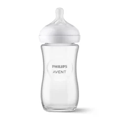 Natural Response glazen zuigfles 240 ml met anti-koliek speen en ergonomische vorm