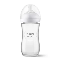 Natural Response glazen zuigfles 240 ml met anti-koliek speen en ergonomische vorm