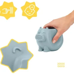 Nijlpaard badspeelgoed met gieter en spoelfunctie in silicone