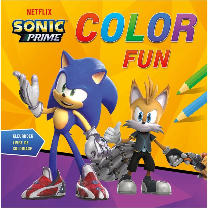 NL/ FR Kleurboek Color Fun Sonic Prime +4J / Livre de coloriage Color Fun Sonic Prime +4A
