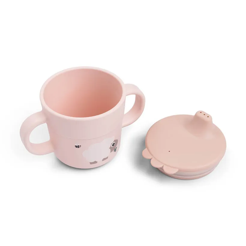 Oefenbeker 2 in 1 Tiny Farm roze
