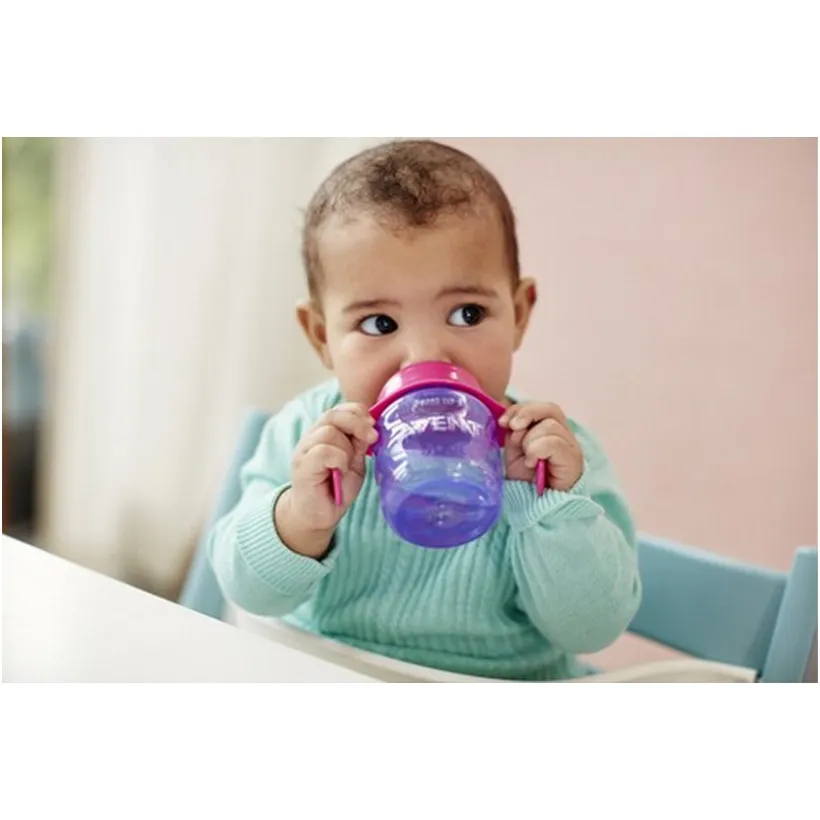 Oefenbeker lekvrij +6m 200ml - Roze/paars