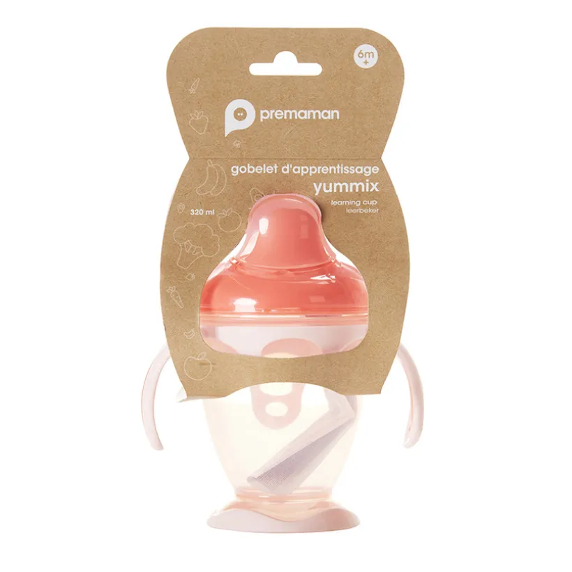 Oefenbeker met handvatten 180 ml roze