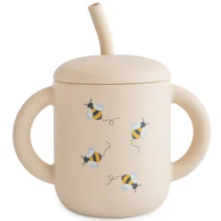 Oefenbeker Siliconen met rietje Bees