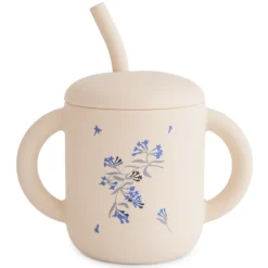 Oefenbeker Siliconen met rietje Lilac Flowers