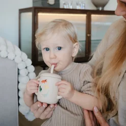 Oefenbeker Siliconen met rietje Dino