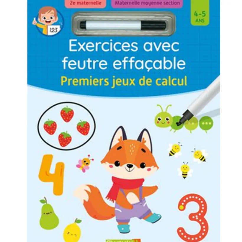 Oefenboek FR - Uitwisbare stift - Eerste rekenoefenboek - 4jaar+