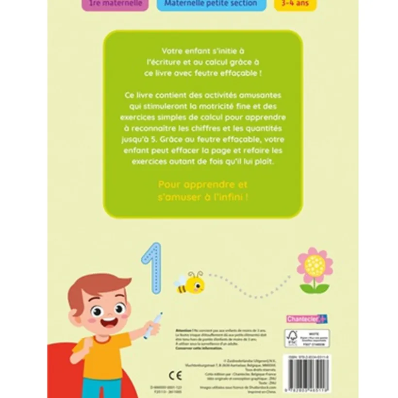 Oefenboek FR - Uitwisbare stift - Schrijf/rekenoefenboek - 3/4 jaar