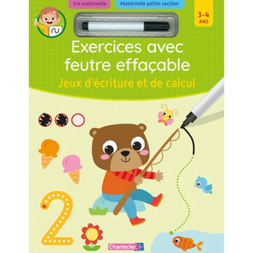 Oefenboek FR - Uitwisbare stift - Schrijf/rekenoefenboek - 3/4 jaar