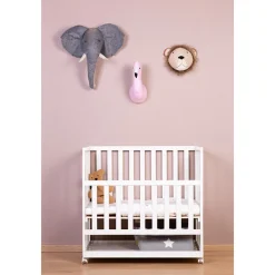Olifantenkop van vilt voor wanddecoratie babykamer