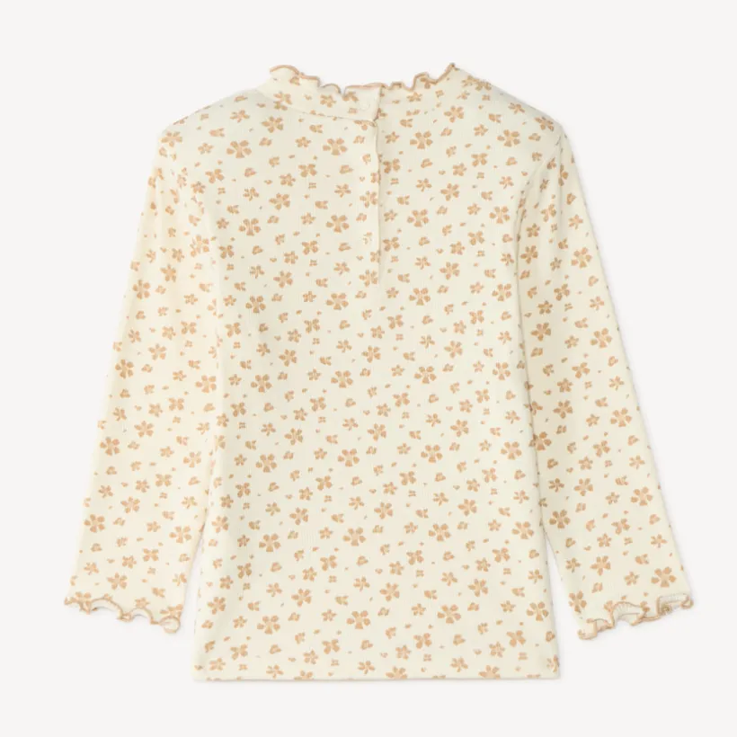 Onderhemd met hoge hals voor babymeisjes, met bloemenprint.