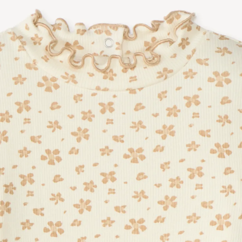 Onderhemd met hoge hals voor babymeisjes, met bloemenprint.