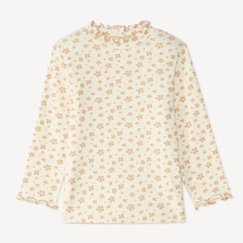 Onderhemd met hoge hals voor babymeisjes, met bloemenprint.