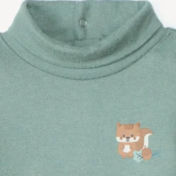 Ondertrui met coltrui en puffprint eekhoorn voor babyjongens