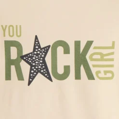 Ondertrui met rolkraag voor meisjes met Rock Girl-print