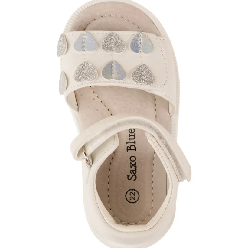 Open sandalen met klittenband en hartjes voor meisjesbaby