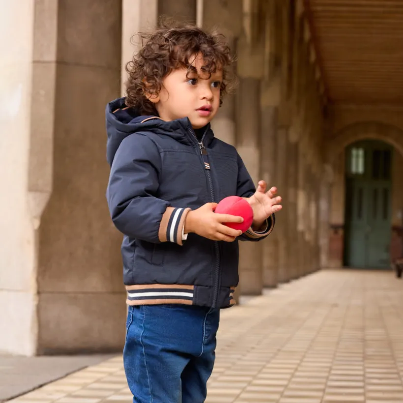 Opgevuld ripstop windjack voor babyjongens