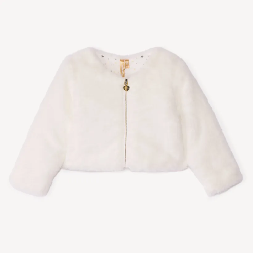 Opgevuld vest met bont en ritssluiting meisjes