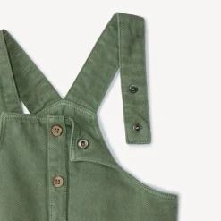 Overgooierjurk in kaki denim met zakken meisjes