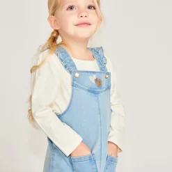 Overgooier jurk met gouden harten voor baby meisje