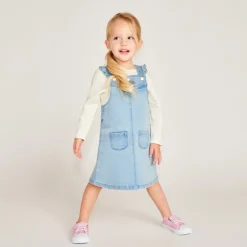 Overgooier jurk met gouden harten voor baby meisje