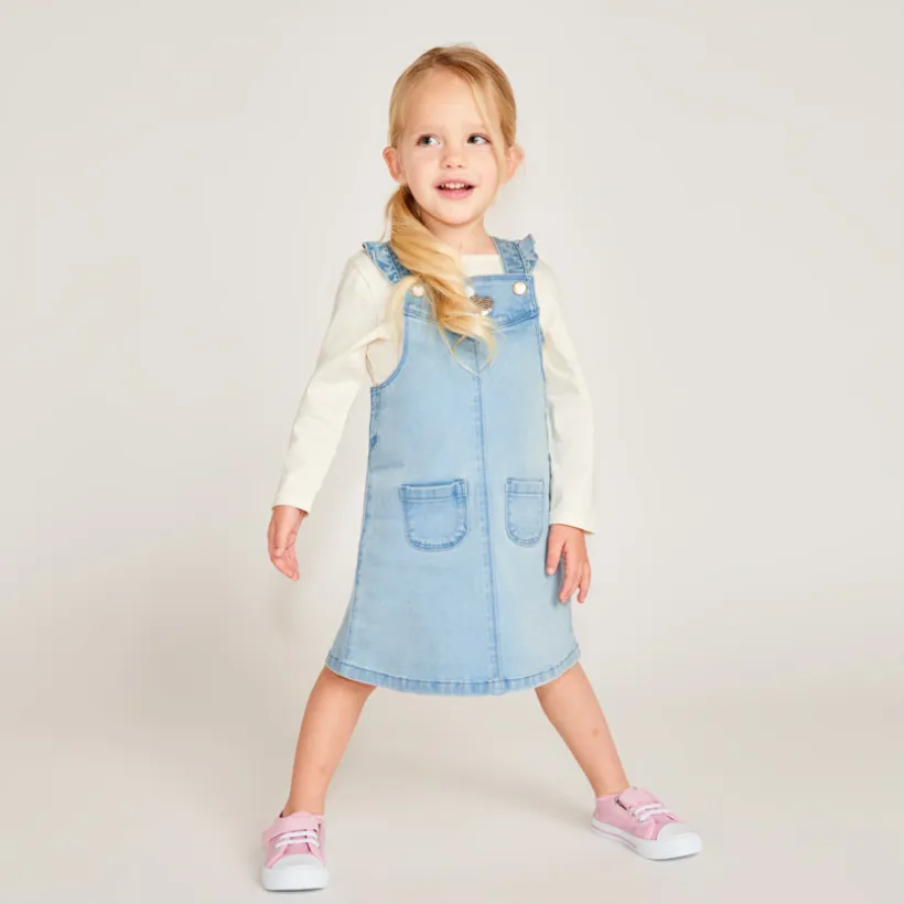 Overgooier jurk met gouden harten voor baby meisje