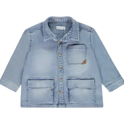 Overhemd effect denim zakken opgenaaid voor baby jongen