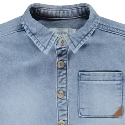 Overhemd effect denim zakken opgenaaid voor baby jongen