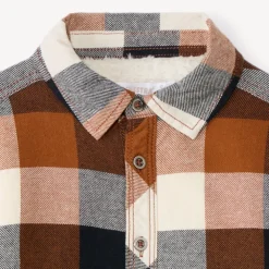 Overhemd in flanel met sherpa voering, geruit jongens