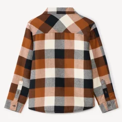 Overhemd in flanel met sherpa voering, geruit jongens