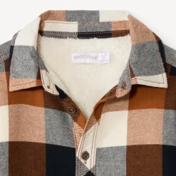 Overhemd in flanel met sherpa voering, geruit jongens