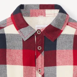 Overhemd in flanel met sherpa voering, geruit jongens