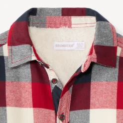 Overhemd in flanel met sherpa voering, geruit jongens