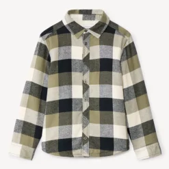 Overhemd in flanel met sherpa voering, geruit jongens