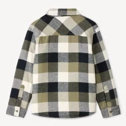 Overhemd in flanel met sherpa voering, geruit jongens