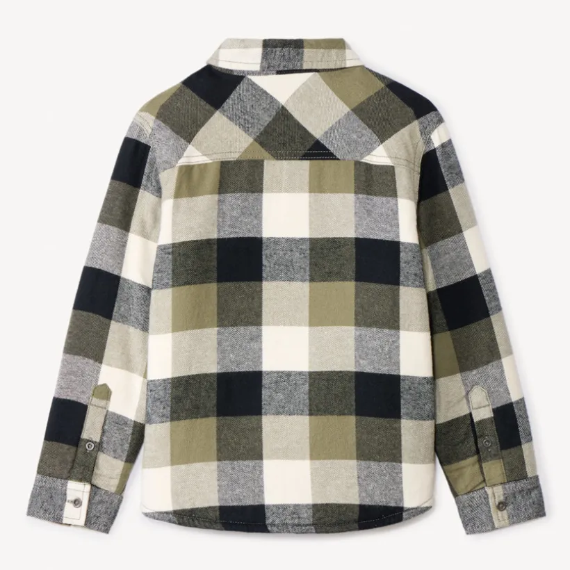 Overhemd in flanel met sherpa voering, geruit jongens