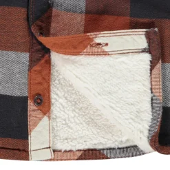 Overhemd in flanel met sherpa voering en ruitpatroon jongens