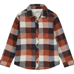 Overhemd in flanel met sherpa voering en ruitpatroon jongens