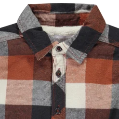 Overhemd in flanel met sherpa voering en ruitpatroon jongens